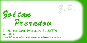 zoltan preradov business card